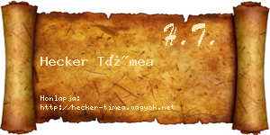 Hecker Tímea névjegykártya